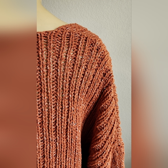 🏷🆕️ Cotton On Cropped Open Knit Pullover  sweater- Arabian Spice - L - Picture 12 of 15